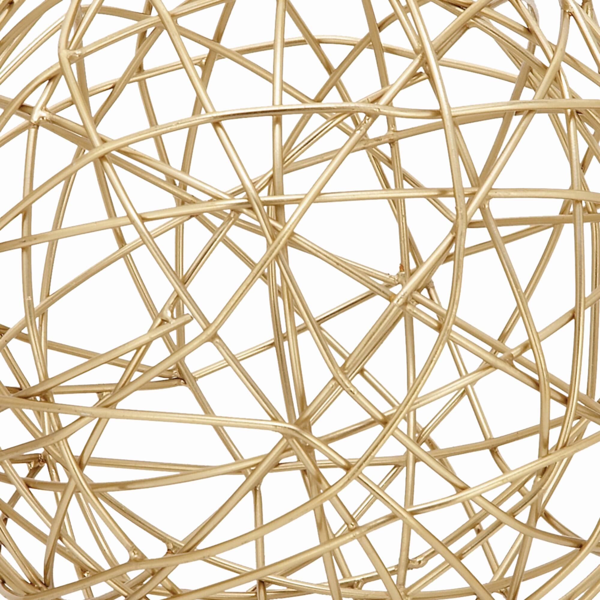 CosmoLiving by Cosmopolitan Gold Metal Contemporary Geometric Sculpture Set